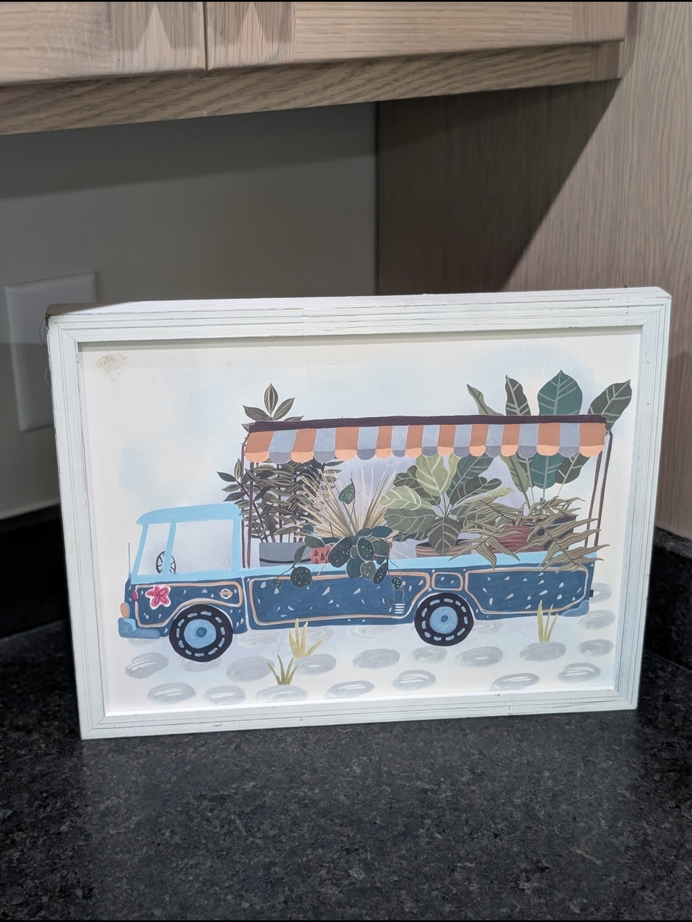 Framed Plant Market Truck Wall Art